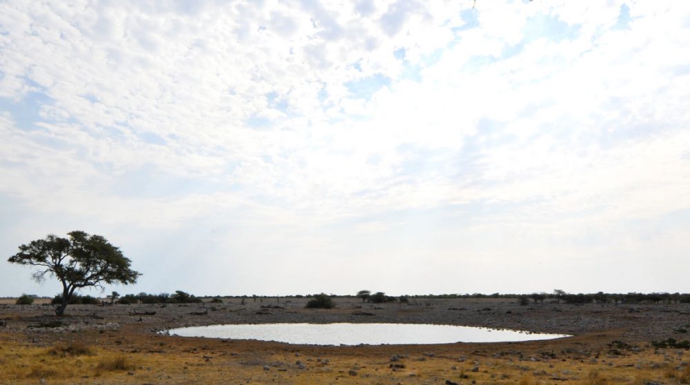La vue depuis l'hôtel en Namibie