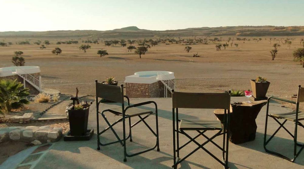 La vue depuis la terrasse en Namibie