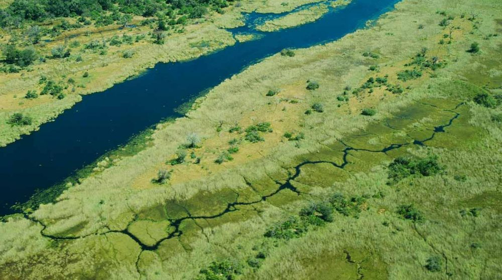 Le Delta de l'Okavango vue du ciel