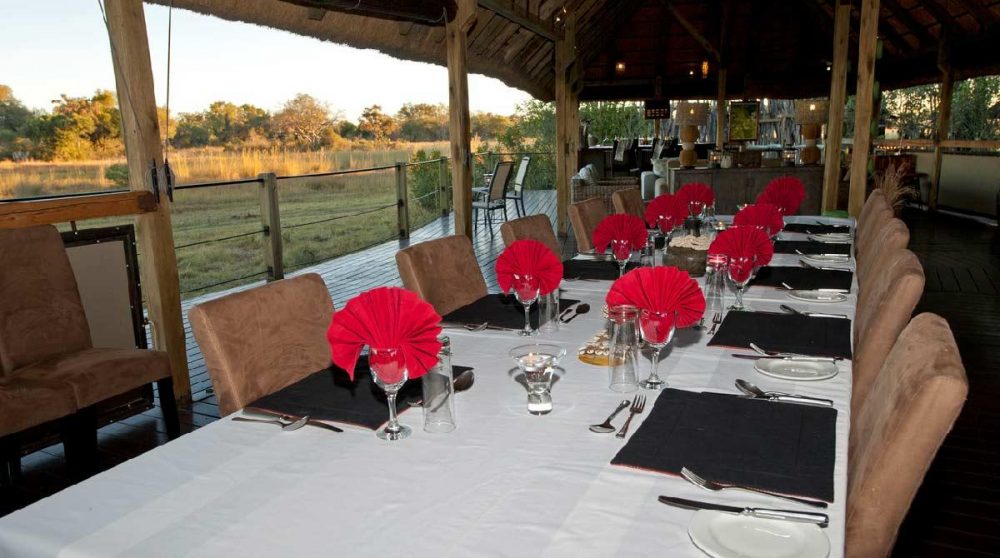 La salle à manger au Botswana