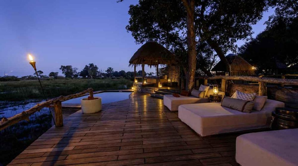 Depuis la terrasse au coucher du soleil