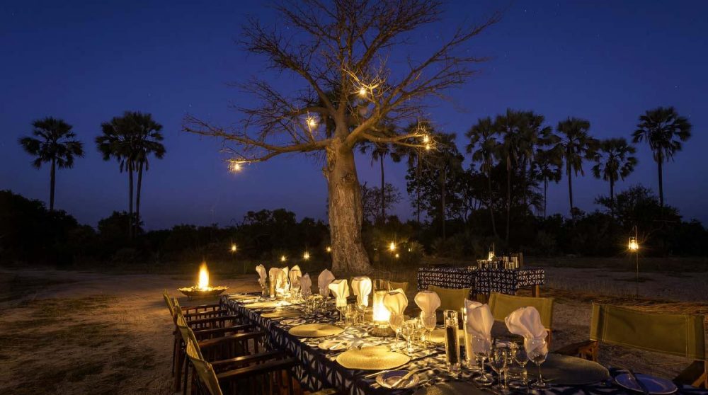 Dîner dans le bush à Kwetsani camp