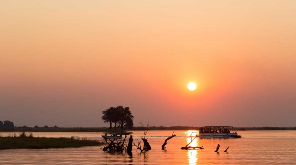 Magnifique coucher de soleil à Chobe