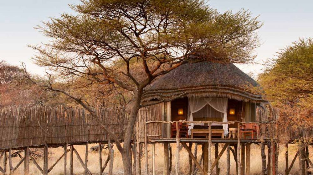 La tente vue de la savane