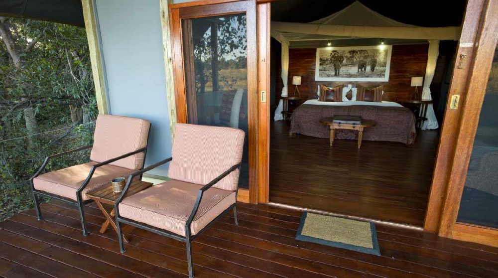 L'entrée de l'une des tentes du Chitabe Lediba