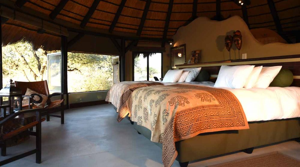 L'une des tentes à l'Okonjima Bush Camp