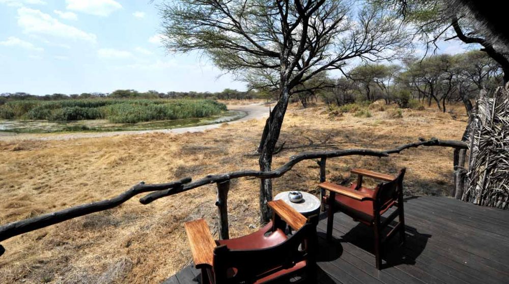 Vue depuis la terrasse à l'Onguma Tree Top Camp