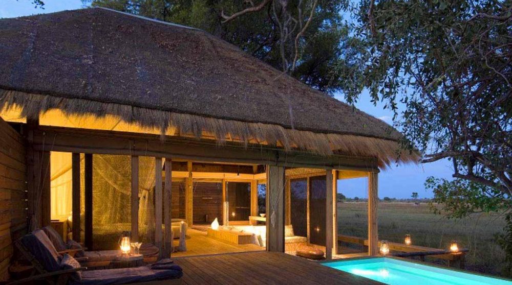 La piscine d'une villa dans le Delta de l'Okavango