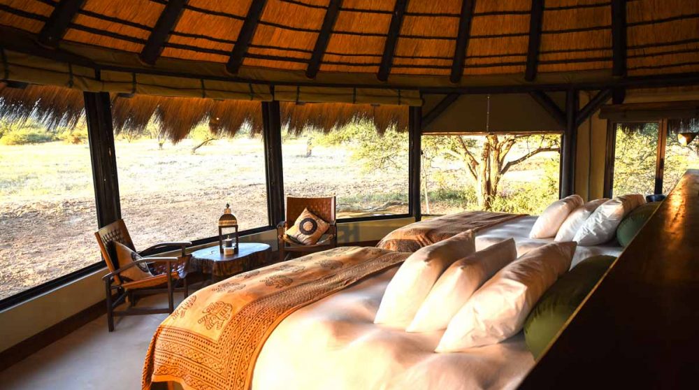 Vue infinie depuis l'une des tentes