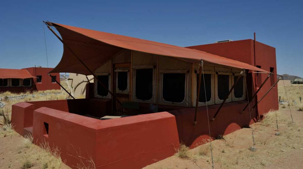 Extérieur d'une tente en Namibie