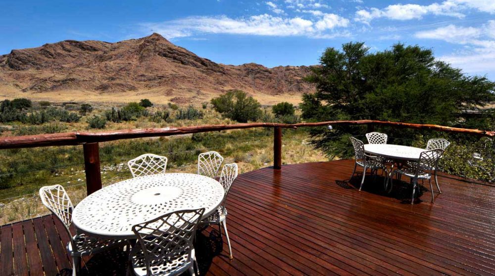 La vue depuis la terrasse en Namibie