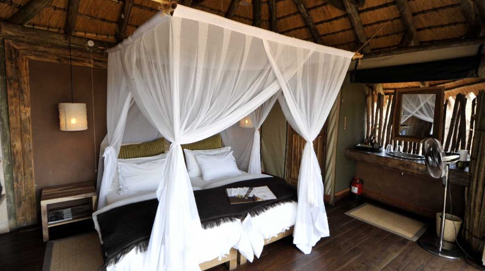 A l'intérieur de l'une des tentes en Namibie