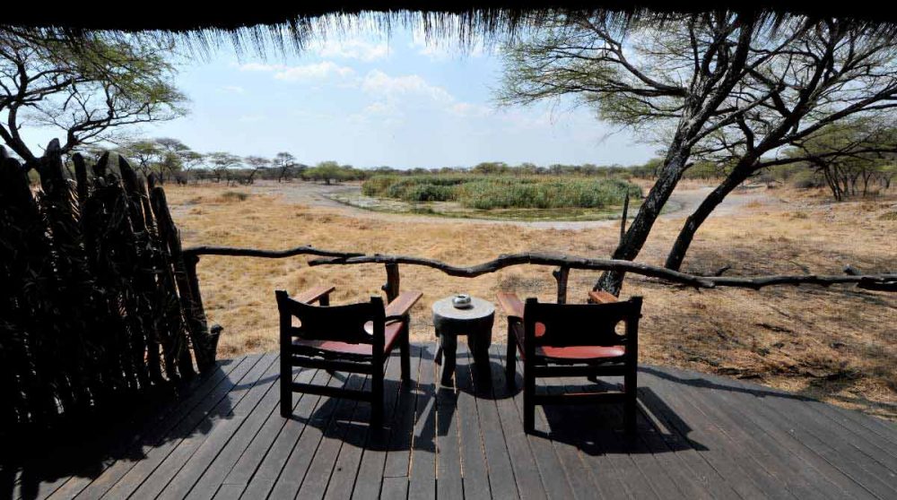 A l'intérieur de l'une des tentes en Namibie