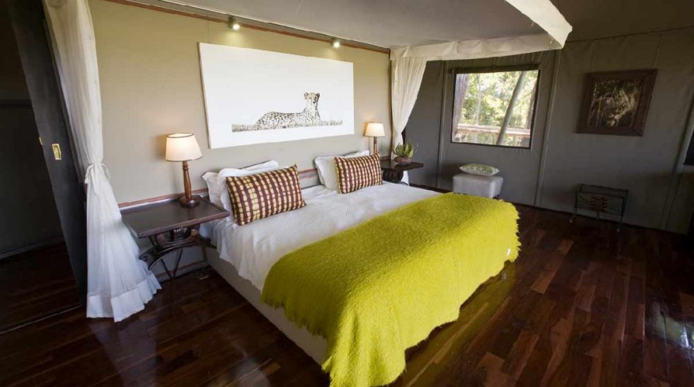 Le confort de l'une des tentes