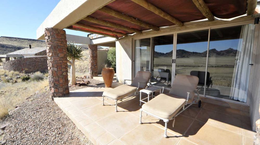 La terrasse d'une chambre à Namib