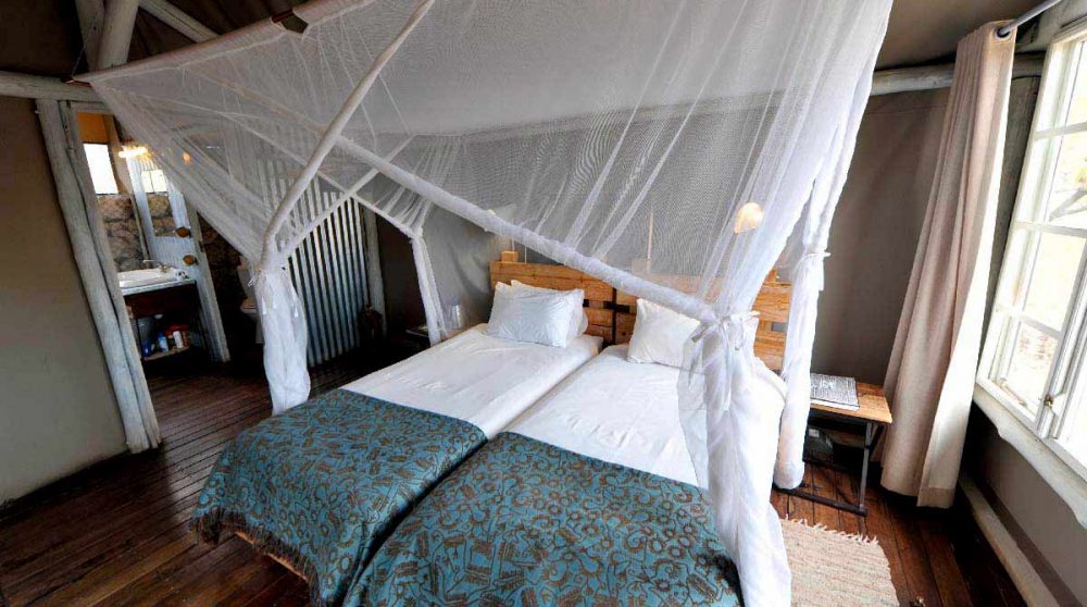 L'intérieur d'une tente