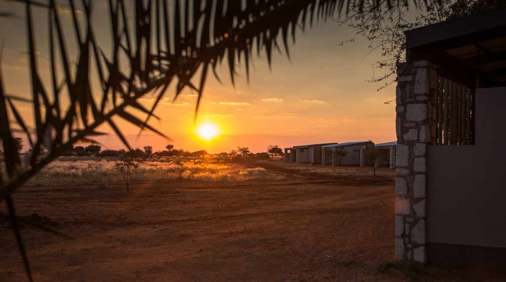 Coucher de soleil depuis l'Anib Lodge