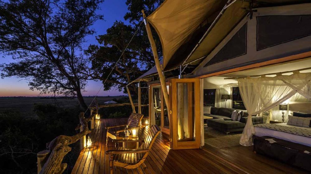 Coucher de soleil à Kwetsani Camp