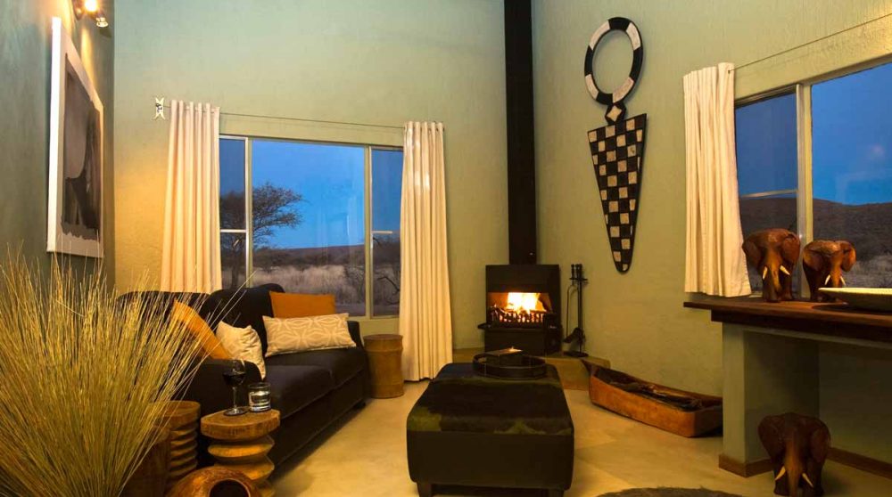 La luxury, honeymoon junior-suite à l'Okonjima Bush Camp