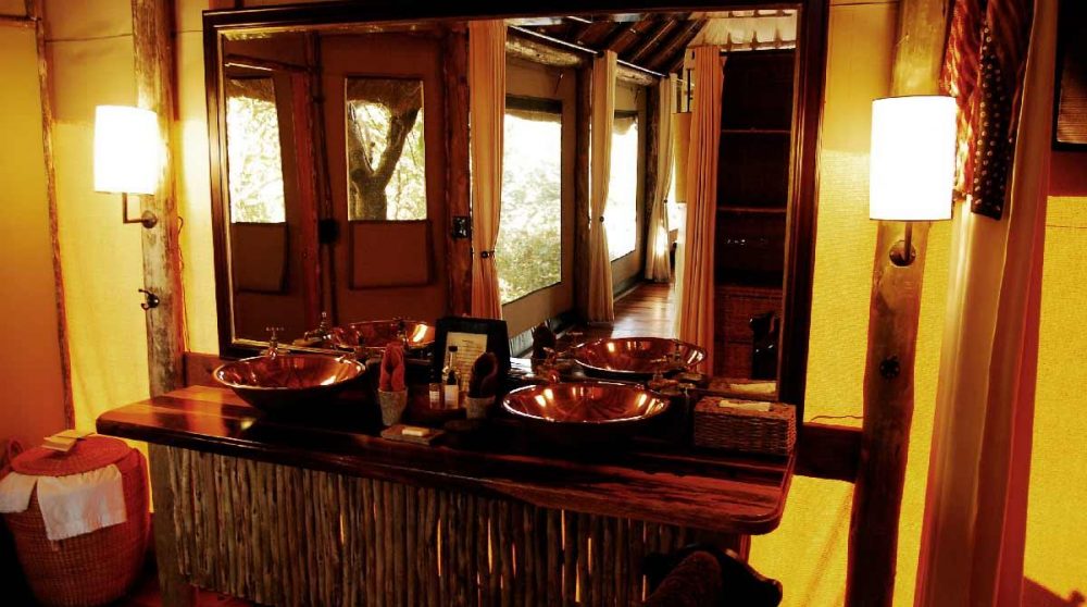 La salle de bains au Savuti Camp