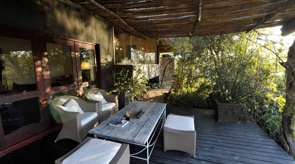 Espace détente sur une terrasse en Afrique du Sud