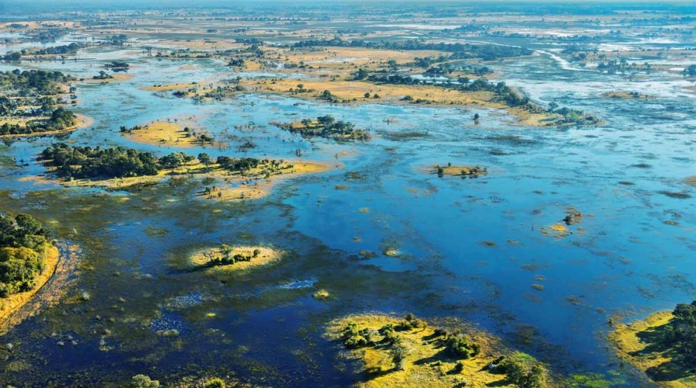 L'Okavango vue du ciel