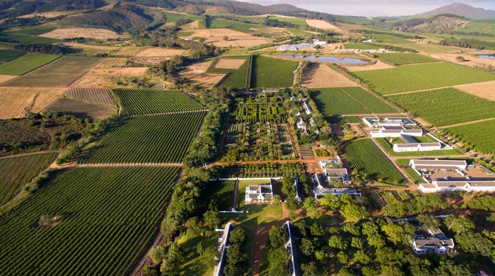 Vue du ciel du domaine de Babylonstoren
