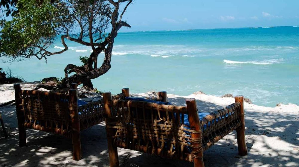 Vue sur l'océan depuis le Kinondo Kwetu à Mombasa au Kenya