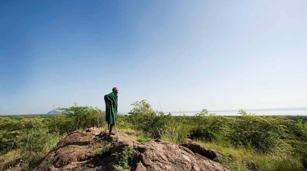 Un masaï à proximité du Lake Burunge Tented Camp près du Tarangire