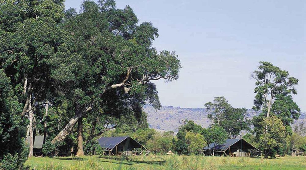 Vue génarale de Little Governors Camp au Kenya dans le Masaï Mara