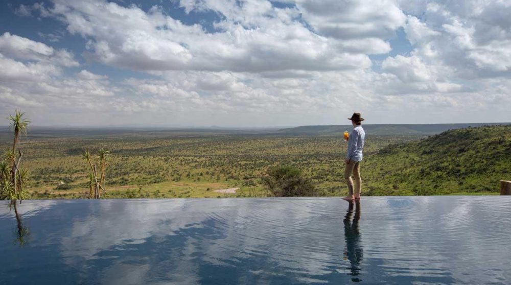 La vue depuis la piscine du Loisaba Tented Camp