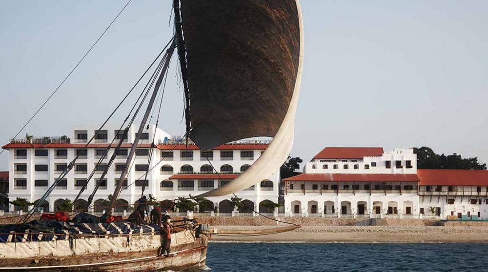 L'entrée de l'hôtel à Zanzibar