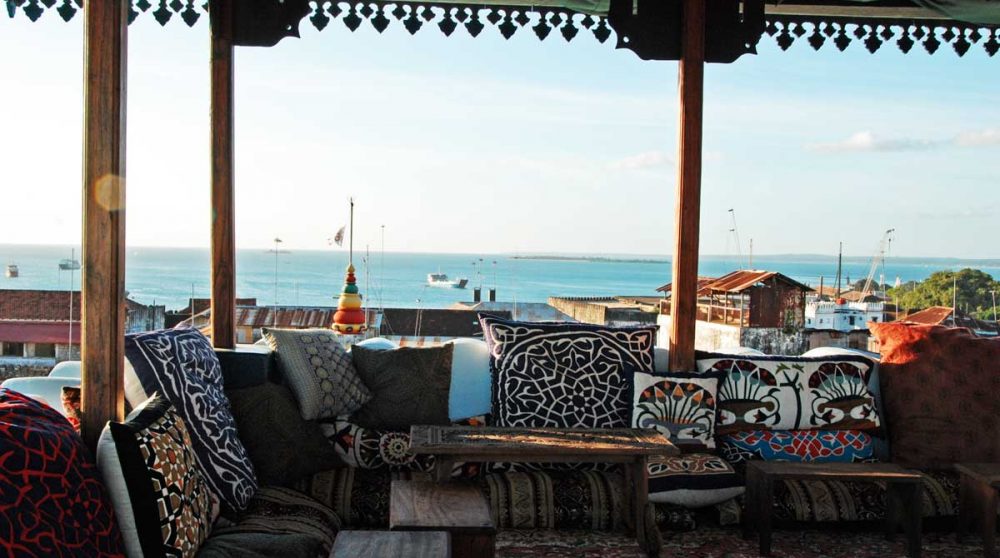 Vue sur la terrasse à Zanzibar