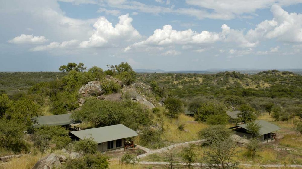 Vue du camp dans le Serengeti