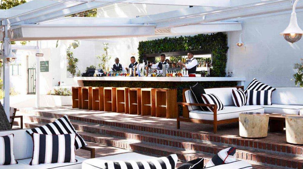 Vue sur la terrasse en Afrique du Sud