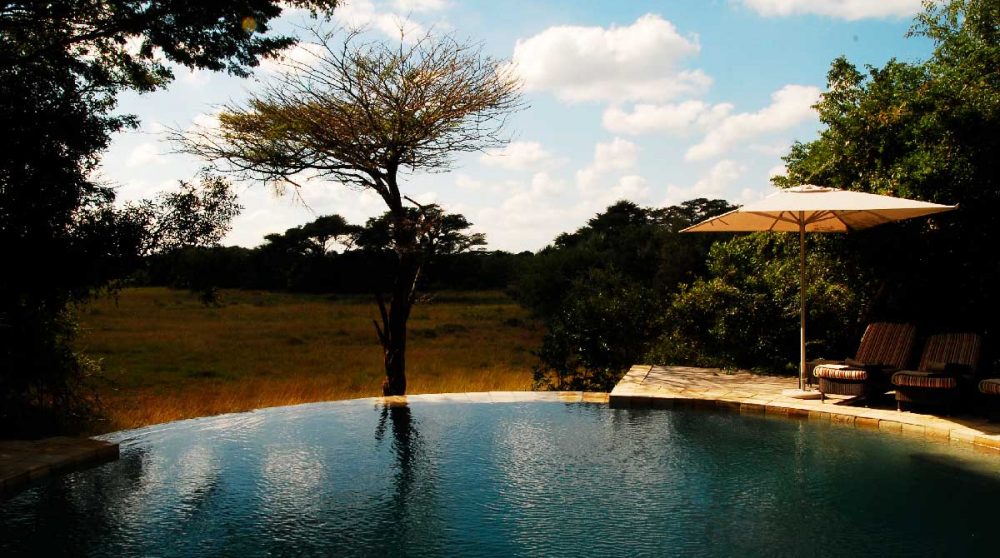 La piscine donnant sur la nature en Afrique du Sud