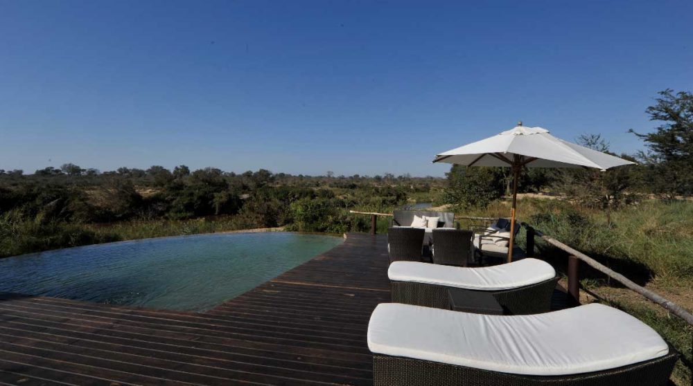 La terrasse du lodge en Afrique du Sud