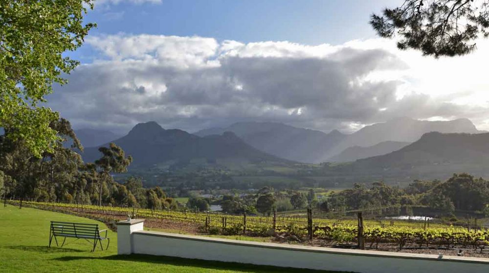 La vue sur la vallée de Franschhoek