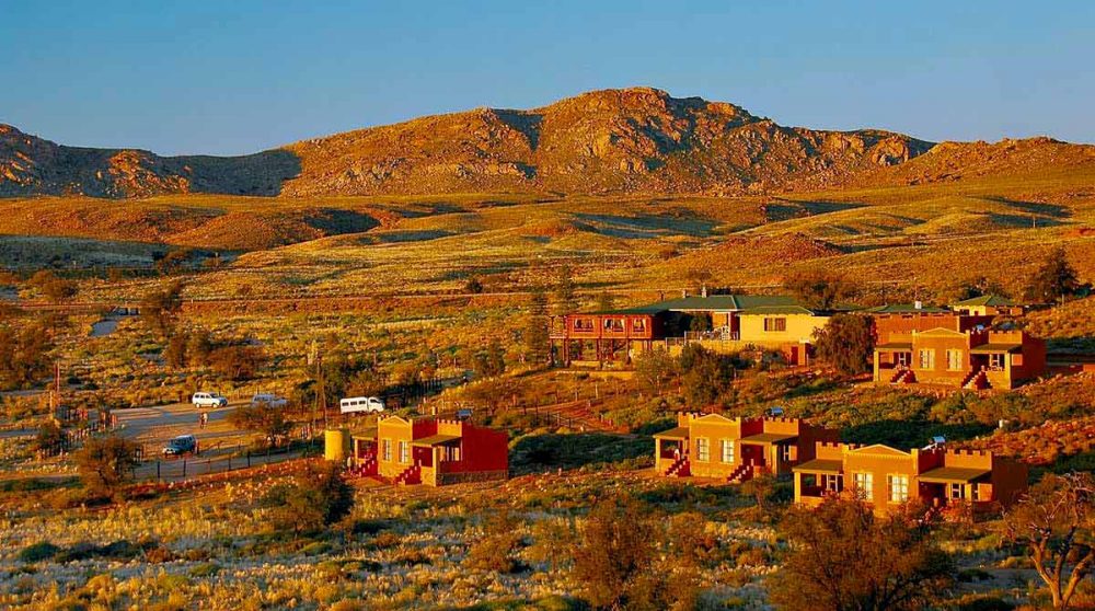 Vue sur les lodges en Namibie