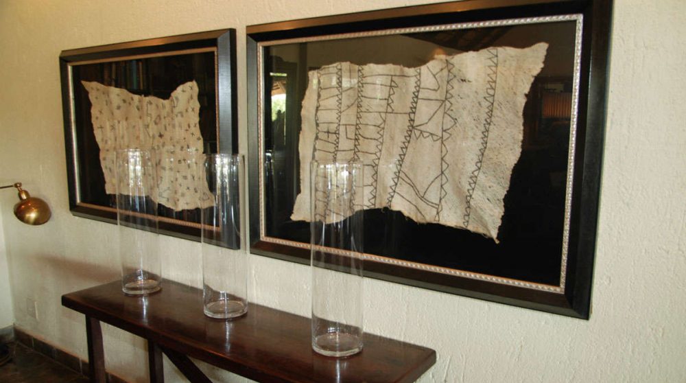 La décoration dans le salon du camp en Afrique du Sud