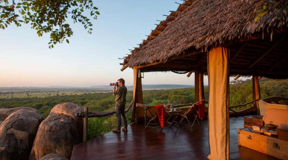 La vue depuis la terrasse dans le Serengeti