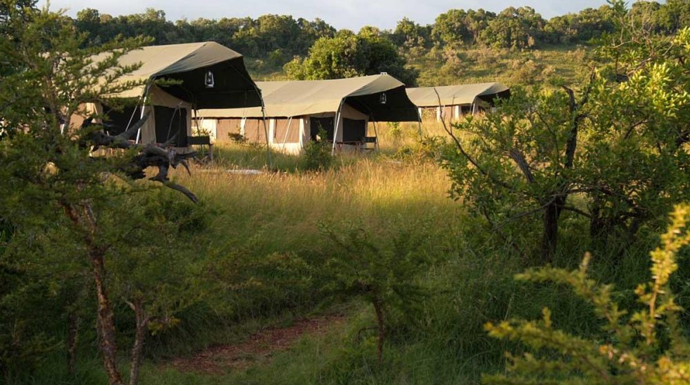 Les tentes vue de loin