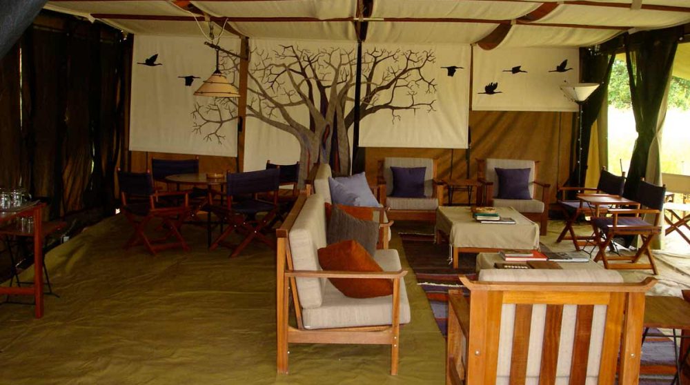 L'espace détente du camp à Ruaha