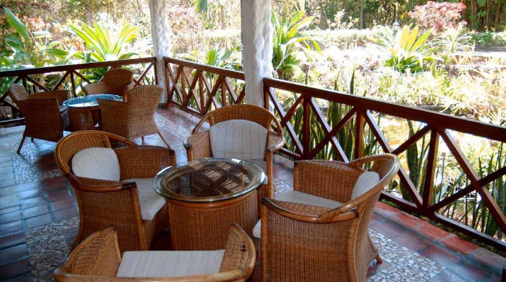 La terrasse avec vue sur le jardin