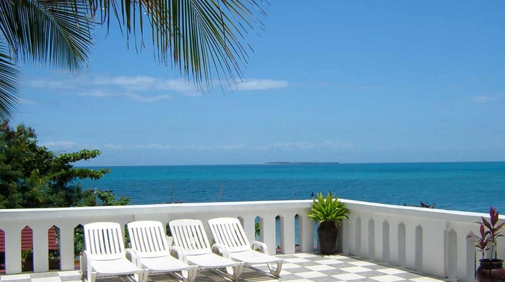 La vue depuis la terrasse à Zanzibar