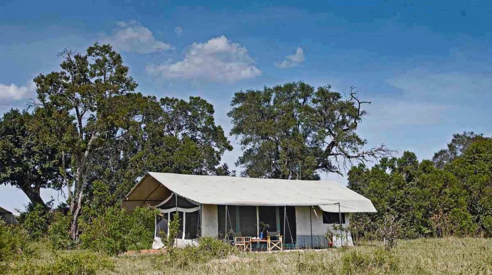 Vue d'une tente au Kenya