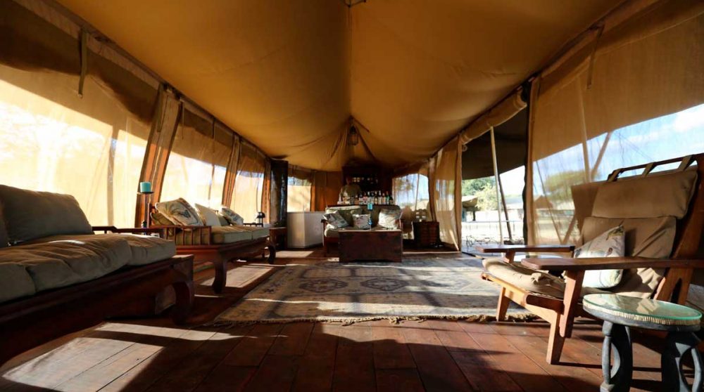 Autre vue de la tente dans le parc du Serengeti