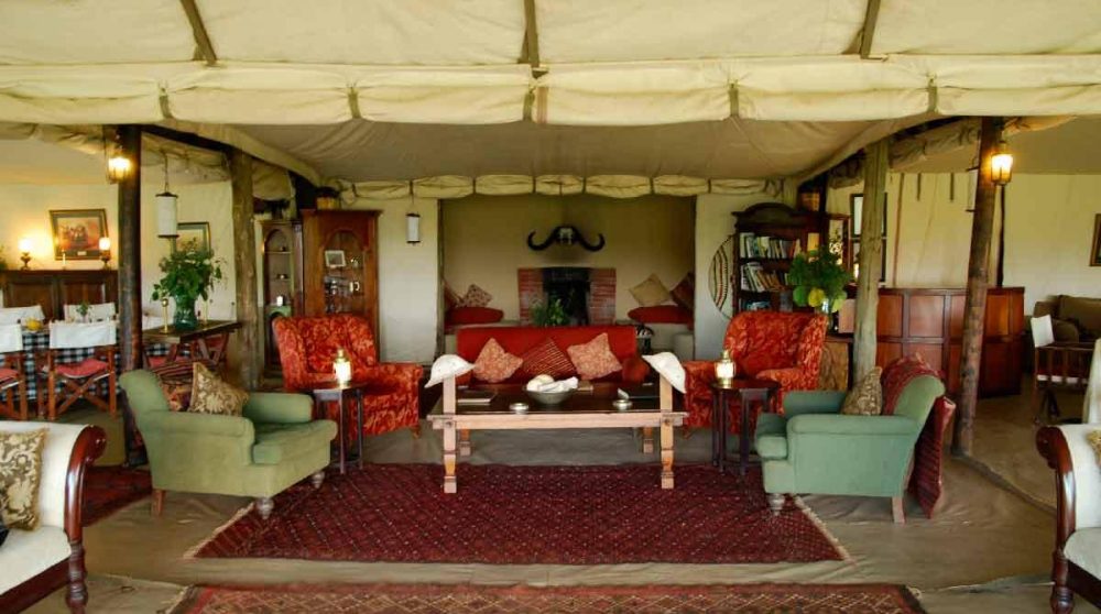Autre vue du salon au Masai Mara