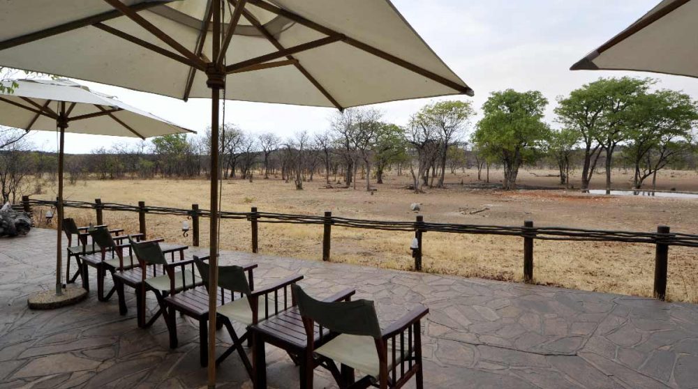 La terrasse du camp en Namibie
