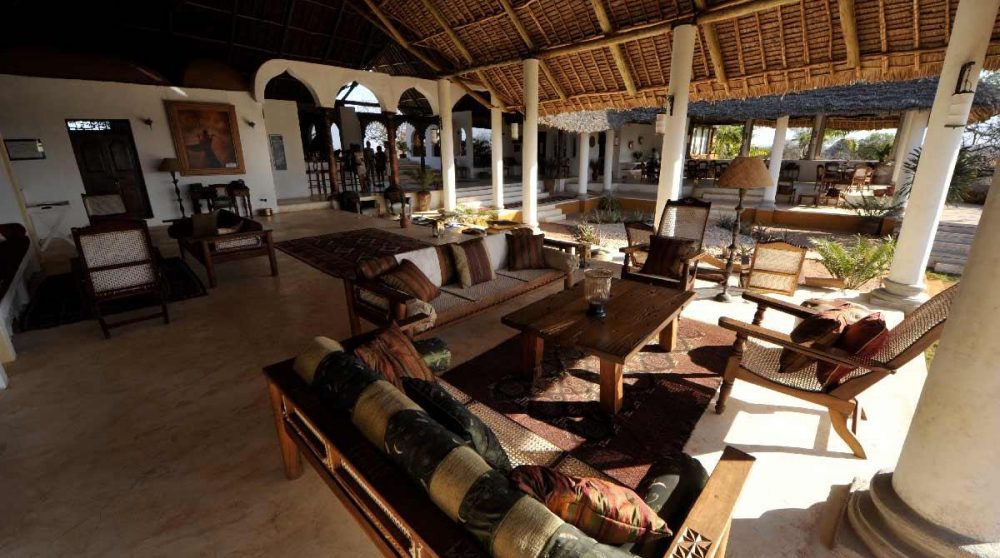 Le salon du lodge au Kenya